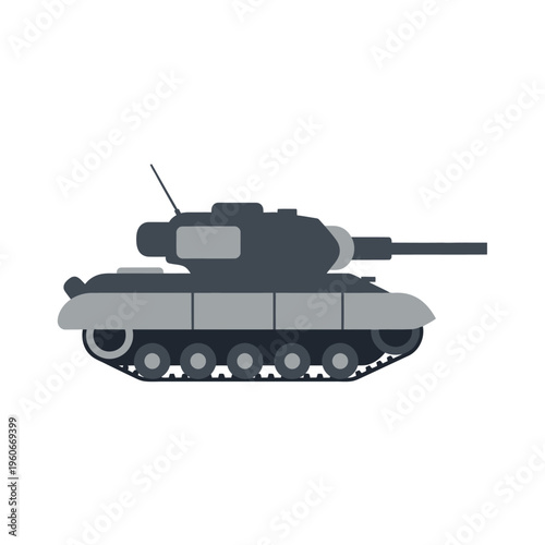 Modern Military Tank Vehicle Illustration