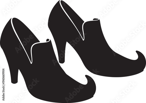 Black high-heeled shoes, women's fashion footwear, heel pumps, silhouette icons