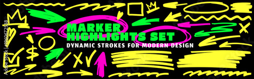 Expressive highlight with marker feels fluid, highlight wraps the line while arrow adds direction, marker defines circle, pen, underline and stroke.