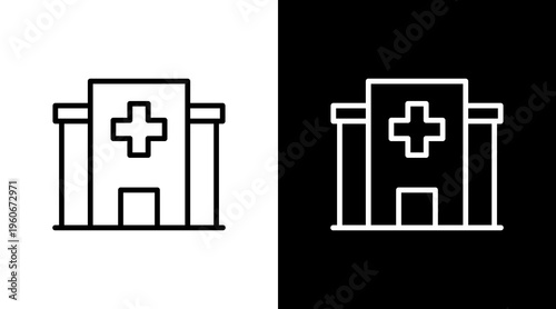 Hospital White Icon Set Design