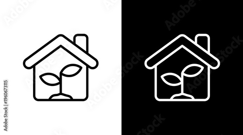 Greenhouse White Icon Set Design