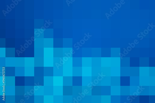 Vivid Blue Cyan Mosaic Pixel Background, Abstract Geometric Square Tile Pattern, Bright Cobalt Aqua Gradient Texture, Modern Wallpaper for Design, Banner, Presentation and Digital Art Projects