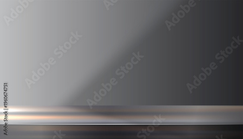 Abstract dark background with soft shadows and gentle light reflections. Display pedestal mockup minimal scene empty stage for presentation product, stand, showcase, exhibition, display