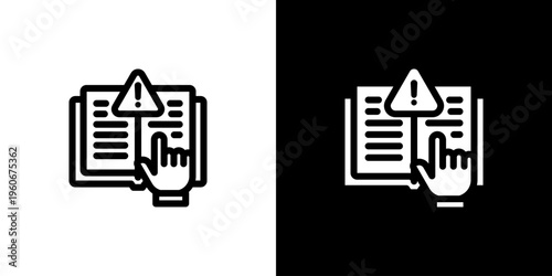 Guidelines Handbook Info icon concept with flat Black White Background. Vector illustration.