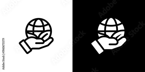 Environmental icon concept with flat Black White Background. Vector illustration.