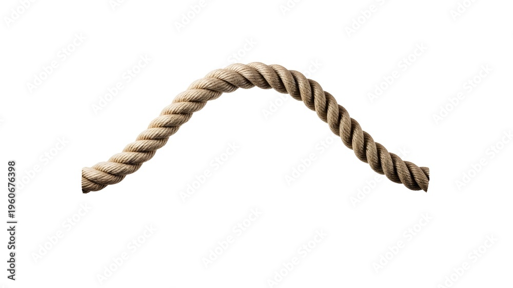 Naklejka premium A sturdy rope arched on a transparent background