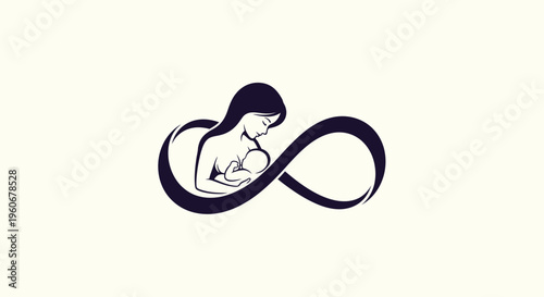 Mother and Baby Care Infinite Love Healthcare Concept Illustration
