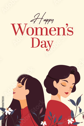 Happy womens day vector background design template