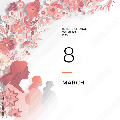Happy womens day vector background design template