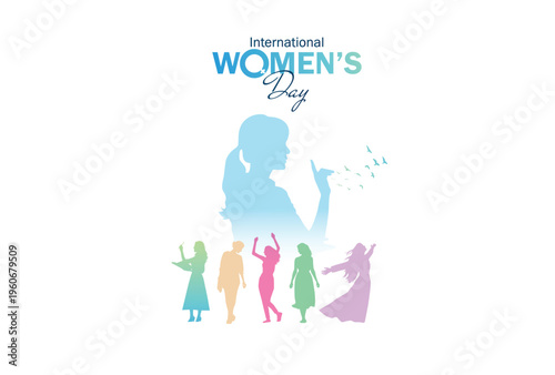 Happy womens day vector background design template