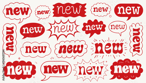 Dynamic Red White Speech Bubbles New Message