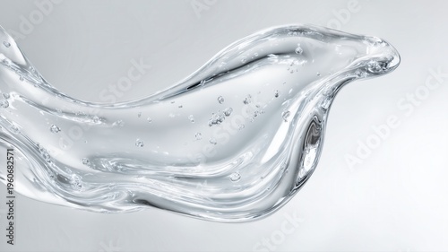 透明な水の流れの美しさ。清潔感や浄化を表現する背景素材。