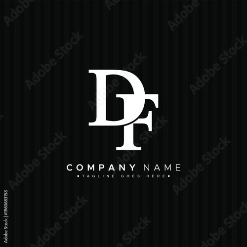 Creative Logo for Initials DF in Monogram Style - Vector Template for Initial Letter D and F