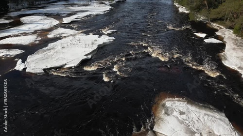 Koitelinkoski rapids in early spring, Oulu Finland