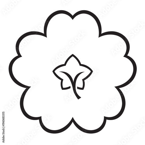 日本の伝統的な植物紋の家紋「桜紋」のイラストベクターデータ