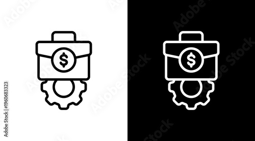 Business Transformation White Icon Set Design