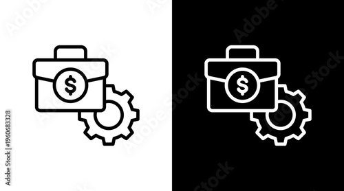 Portfolio Management White Icon Set Design