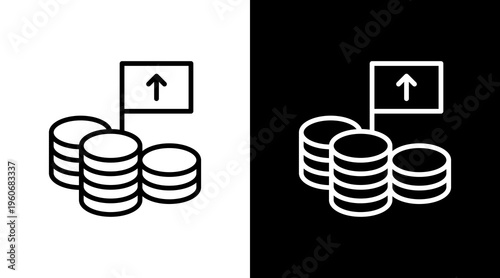 Cost Leadership White Icon Set Design