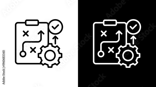 Strategy Execution White Icon Set Design