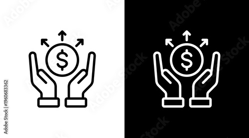 Market Opportunity White Icon Set Design