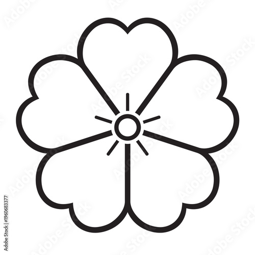 日本の伝統的な植物紋の家紋「桜紋」のイラストベクターデータ