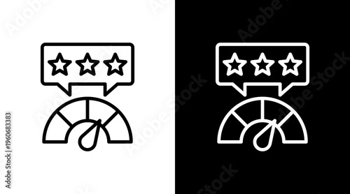 Performance Review White Icon Set Design