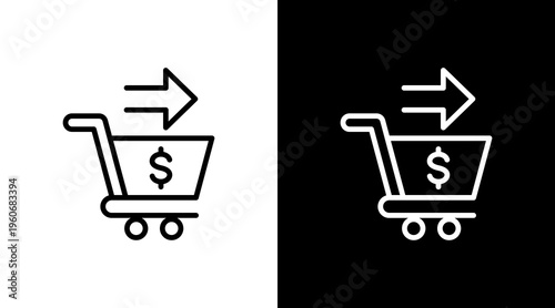 Market Entry White Icon Set Design