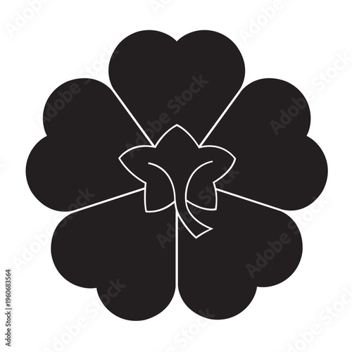 日本の伝統的な植物紋の家紋「桜紋」のイラストベクターデータ