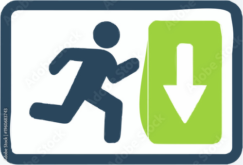 Electric Signal: Illuminated Pathway with Pedestrian Walking Symbol