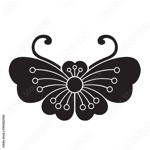 日本の伝統的な植物紋の家紋「桜紋」のイラストベクターデータ