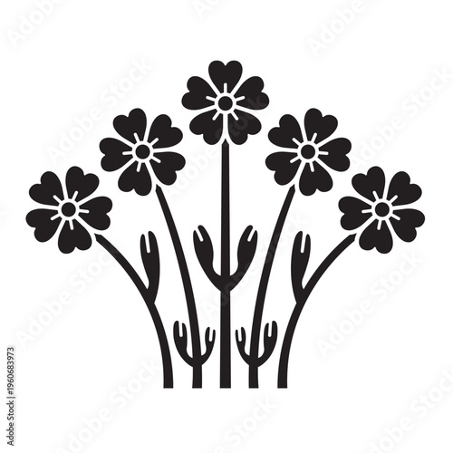 日本の伝統的な植物紋の家紋「桜紋」のイラストベクターデータ