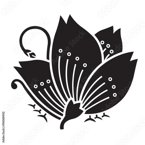 日本の伝統的な植物紋の家紋「桜紋」のイラストベクターデータ