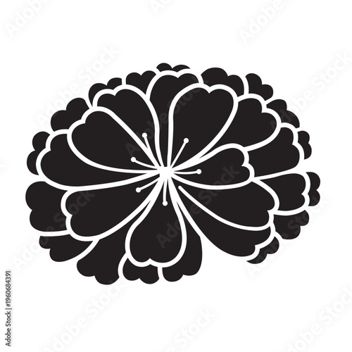 日本の伝統的な植物紋の家紋「桜紋」のイラストベクターデータ