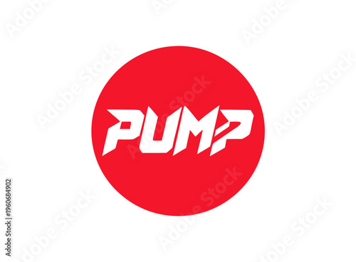 Energetic Red Circle White Letters Sticker Minimalist Design