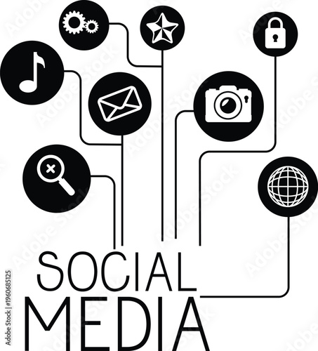 Social media and reaction icon set with emojis,likes,hearts and symbols collection with communication camera and global network elements Perfect for digital marketing, communication.