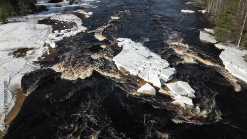 Koitelinkoski rapids in early spring, Oulu Finland