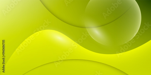 Abstract Green Flowing Waves Background Vector