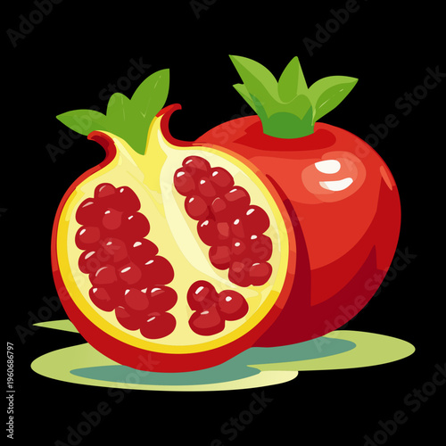 Exotic rambutan fruit with hairy red skin and sweet white flesh for tropical theme design projects - Vector Illustration