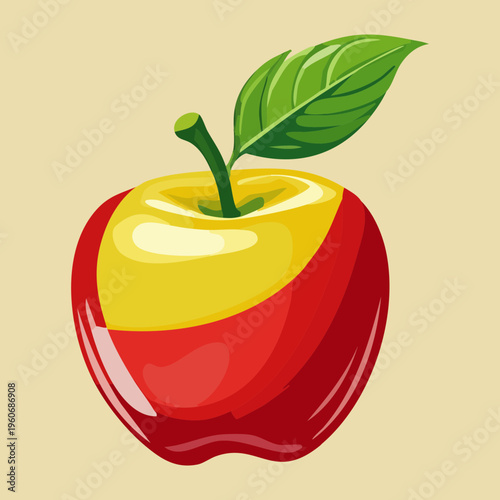 Yellow pear with a long stem for autumn fruit harvest and traditional kitchen still life art - Vector Illustration