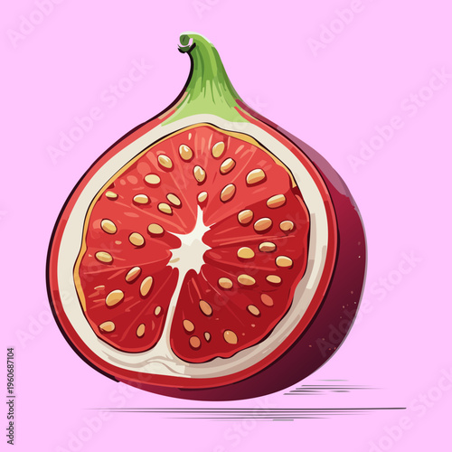 Ripe peach fruit with fuzzy orange skin for summer orchard and sweet dessert topping designs - Vector Illustration