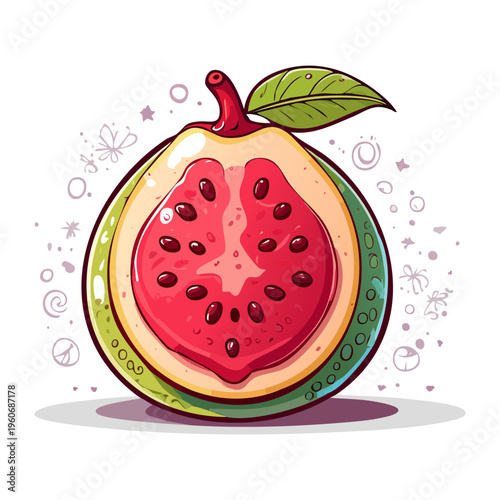 Ripe yellow banana for energy snack and healthy tropical fruit smoothie recipe card visual elements - Vector Illustration