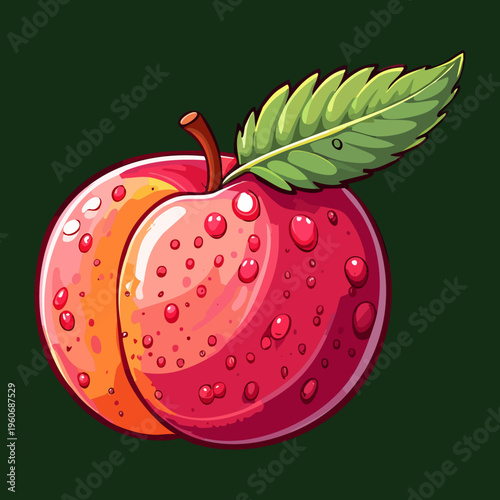 Sliced apple showing seeds for healthy snack and organic fruit diet nutrition educational visuals - Vector Illustration