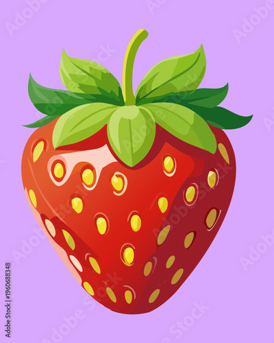 Fresh strawberry for summer berry picking and healthy garden fruit snack recipe cards - Vector Illustration
