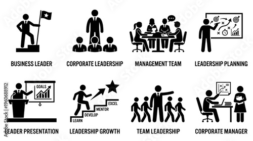 Vector Leadership and Decision-Making Icons Collection