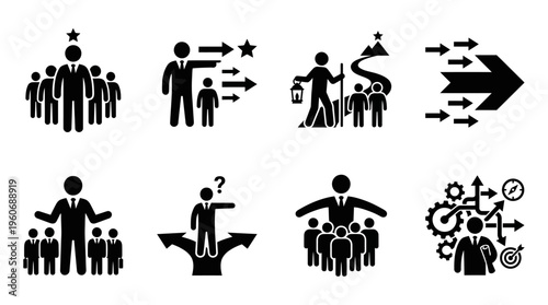 Vector Leadership and Decision-Making Icons Collection