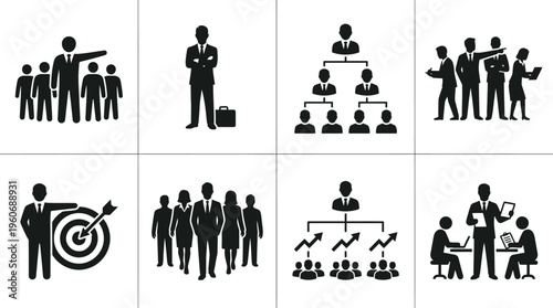 Vector Organizational and Management Structure Icons Collection
