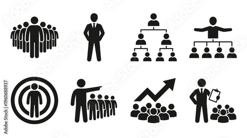 Vector Organizational and Management Structure Icons Collection