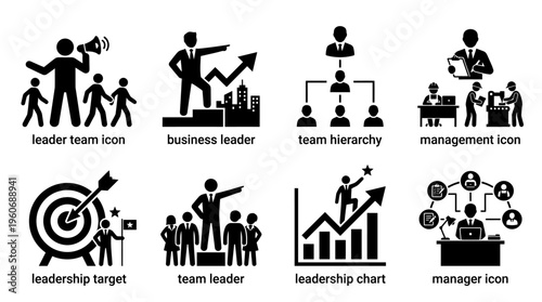 Vector Organizational and Management Structure Icons Collection
