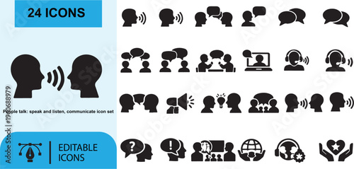 A simple set of human and animal vector icons featuring cartoon silhouettes of elephants, dogs, cats, and farm animals in a seamless playful design