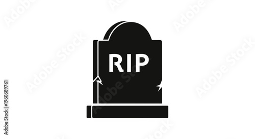 RIP Tombstone Icon - Rest in Peace Gravestone Symbol